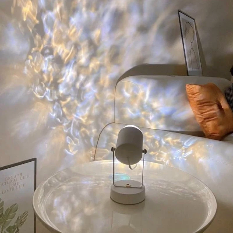 Ripple Effect Table Lamp With Wrought Iron Material Projection Lighting Euroselle