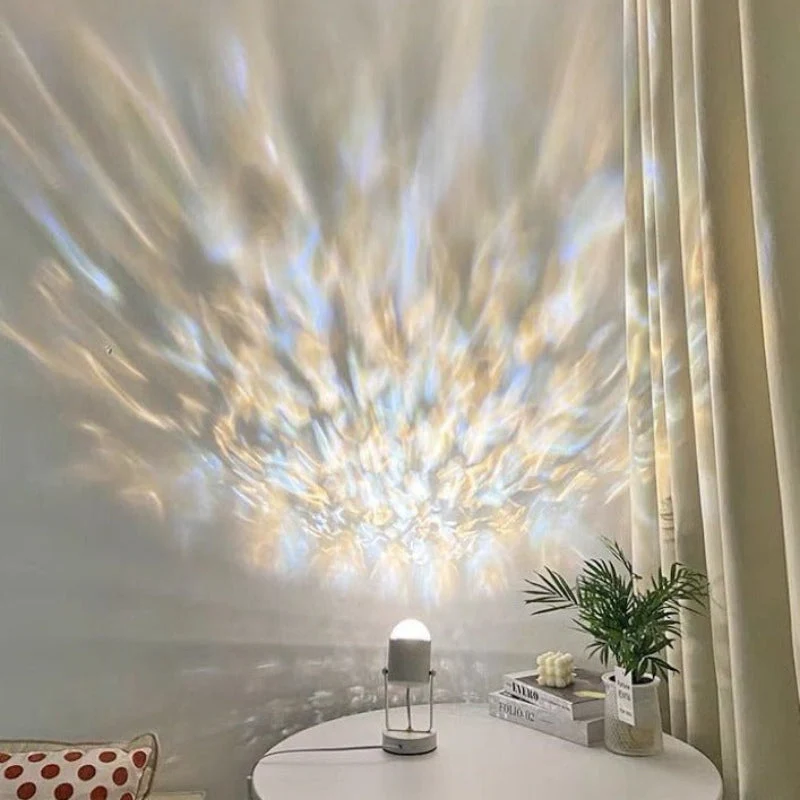 Ripple Effect Table Lamp With Wrought Iron Material Projection Lighting Euroselle