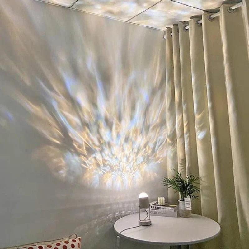 Ripple Effect Table Lamp With Wrought Iron Material Projection Lighting Euroselle