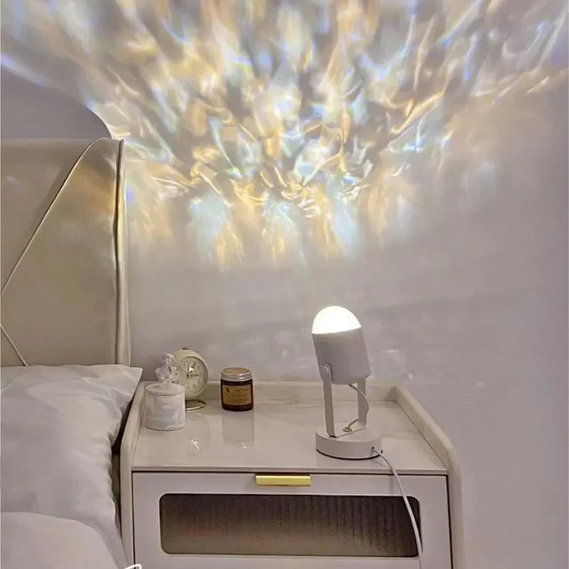 Ripple Effect Table Lamp With Wrought Iron Material Projection Lighting Euroselle