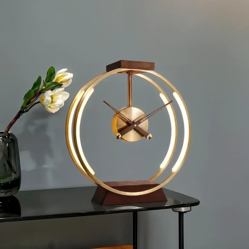 Aurora LED Clock Table Lamp for Desks, Bedrooms, and Living Rooms by Euroselle