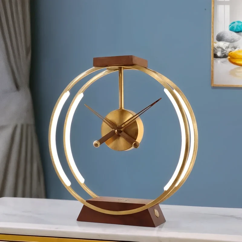 Aurora LED Clock Table Lamp for Desks, Bedrooms, and Living Rooms by Euroselle