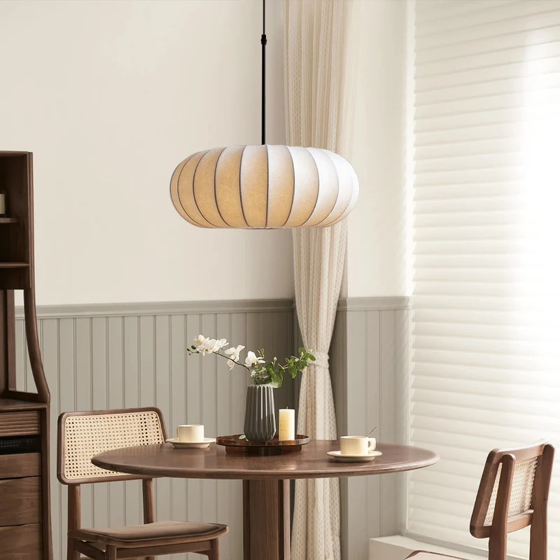 Euroselle Solara Indoor Pendant Light With Textile Shade Ceiling Fixture