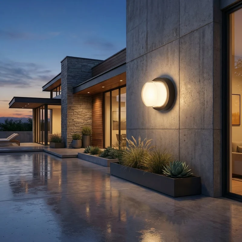 Euroselle Outdoor Wall Lamp 12W LED Waterproof IP65 ABS Exterior Light Fixture