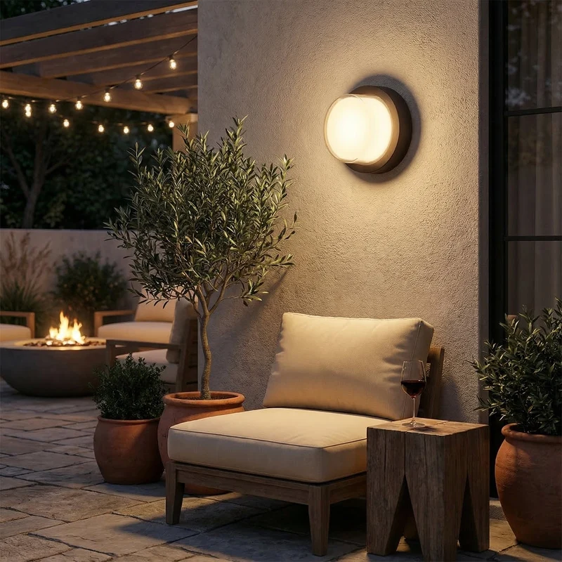 Euroselle Outdoor Wall Lamp 12W LED Waterproof IP65 ABS Exterior Light Fixture