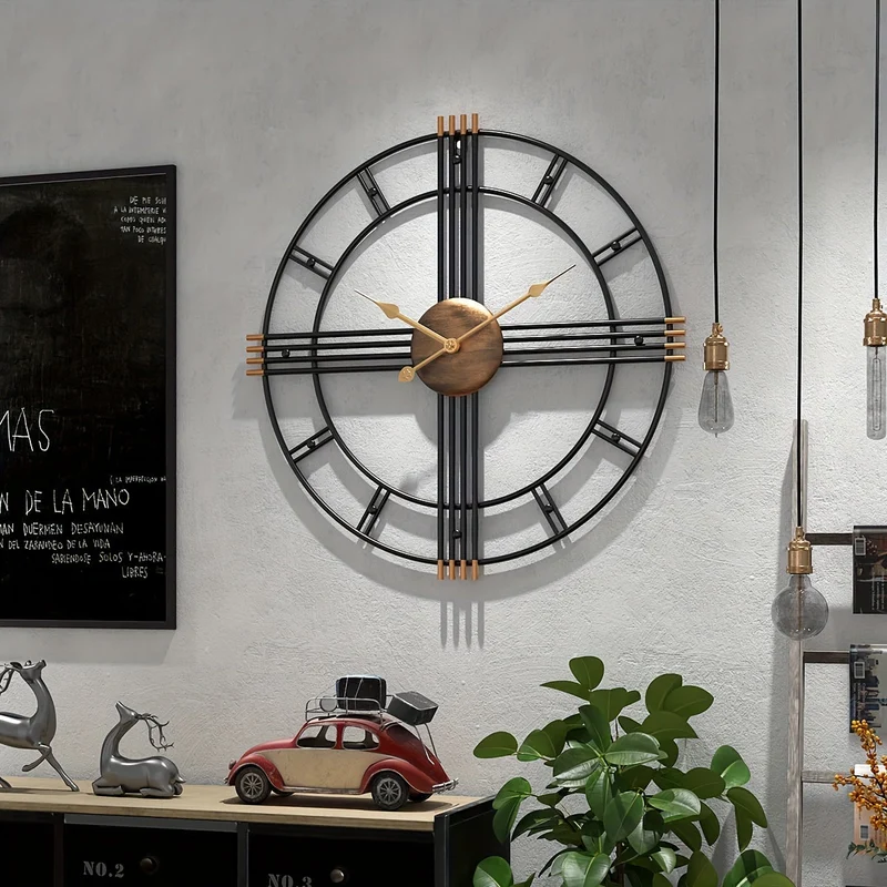 Euroselle Modern Minimalist Cross Wall Clock With Structured Geometric Frame And Silent Movement