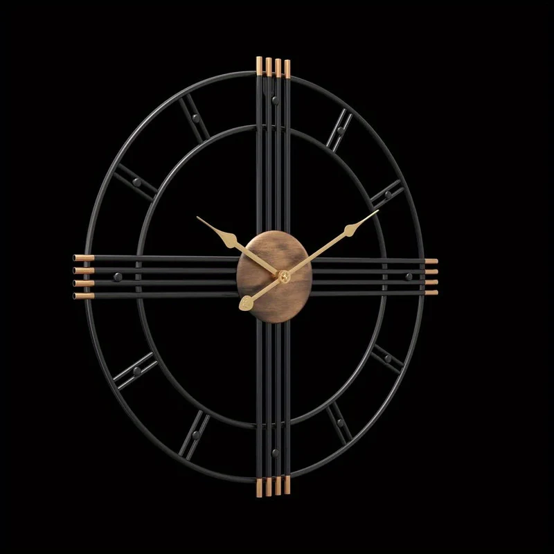Euroselle Modern Minimalist Cross Wall Clock With Structured Geometric Frame And Silent Movement