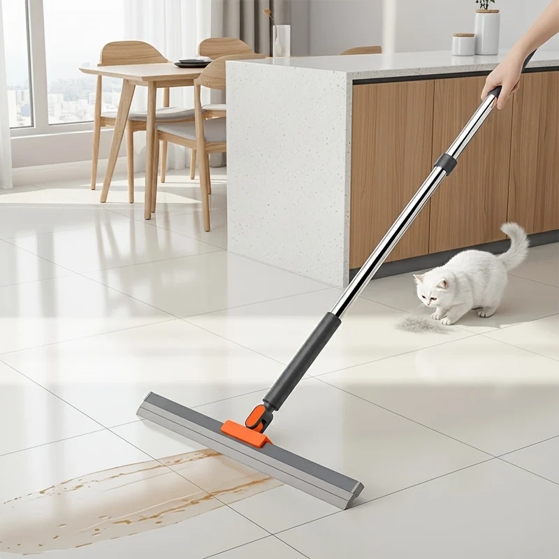 Euroselle Water and Dust Scraper Broom for Bathrooms, Glass, and Floors