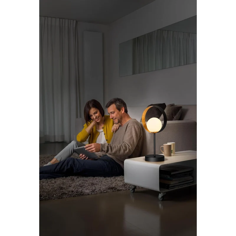 OSRAM DECOR Memphis Tischleuchte, schwarz/gold, G9-Sockel