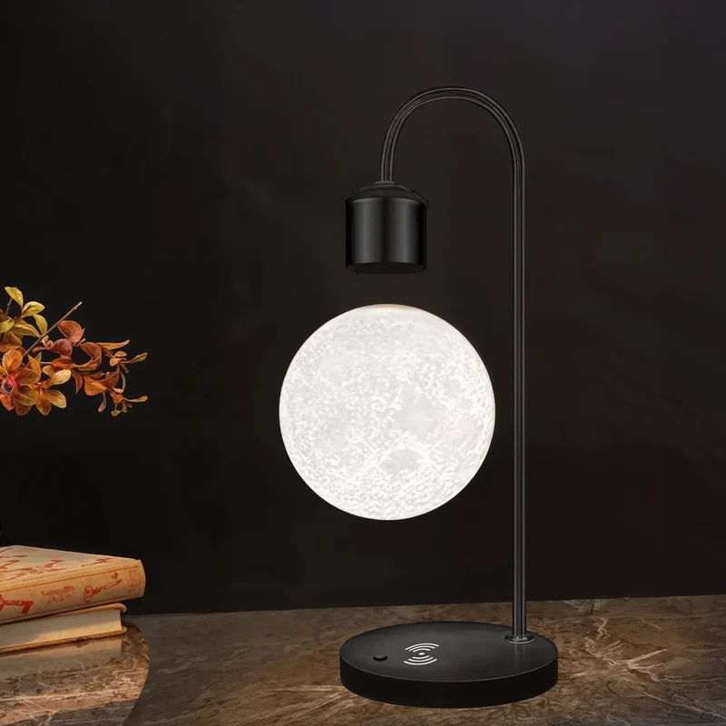 Euroselle LuminoMoon Moonlit Floating Table Lamp For Bedroom And Study