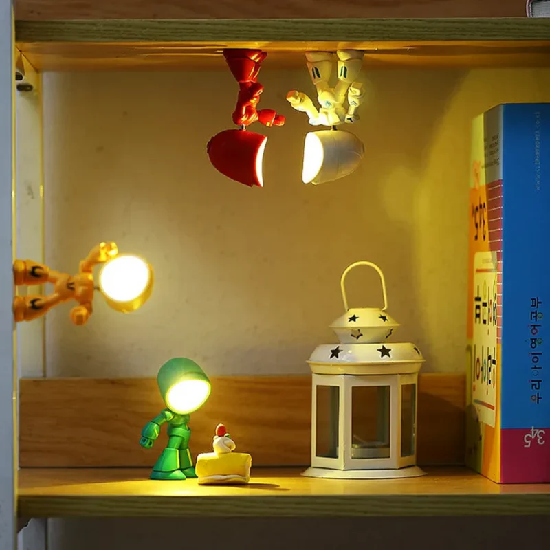 Euroselle Robot LED Table Lamp Plastic Battery Powered Warm Light