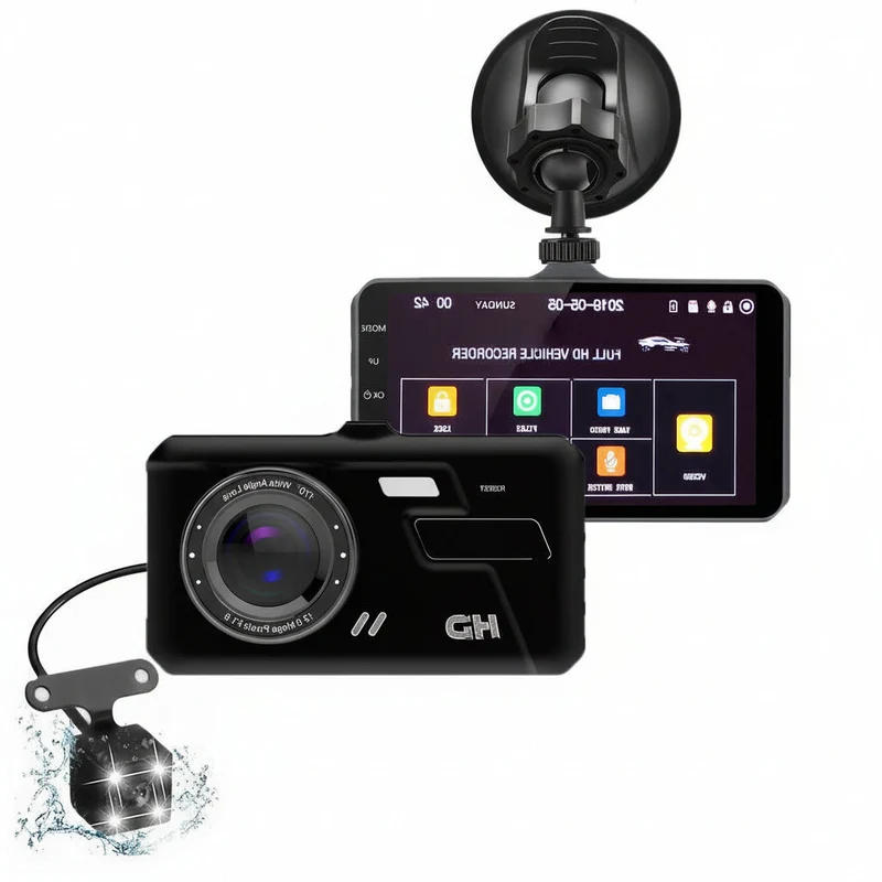 Euroselle Dual 1080P Front and Rear Dash Camera, 170° Wide Angle