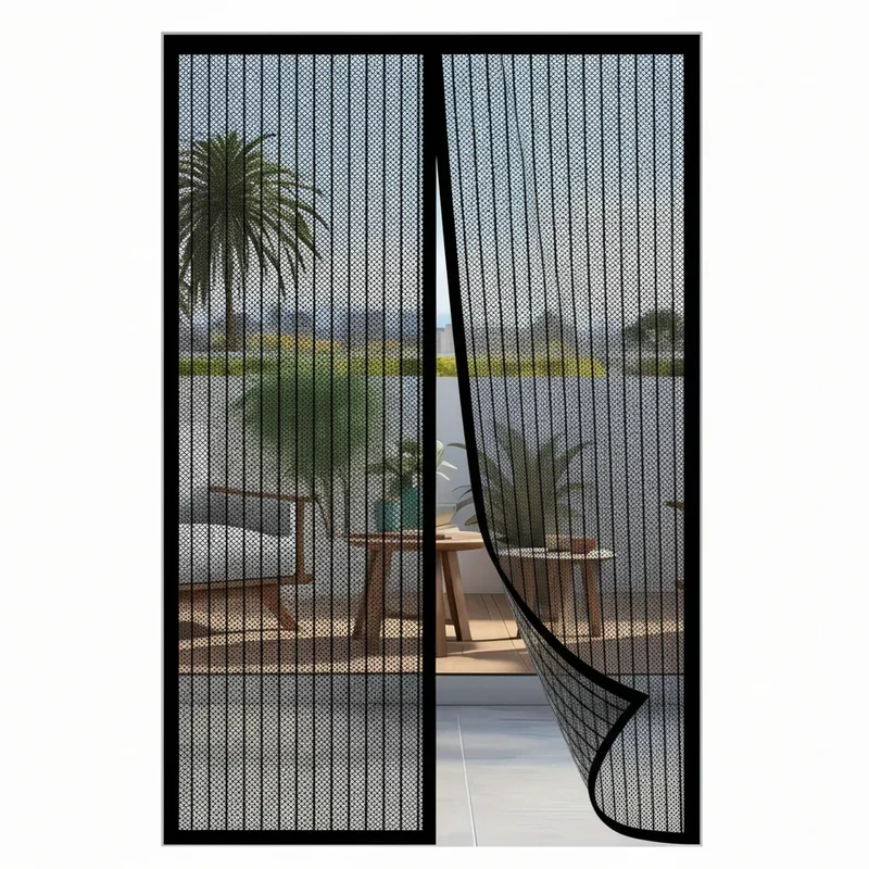 Euroselle Mosquito-Resistant Door Curtain With Touchless Passage 100x210 cm For Living Room Bedroom