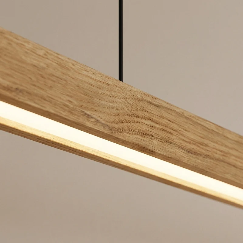 Arcwood Solid Wood Linear Pendant Lighting For Kitchen Islands And Dining Tables By Euroselle