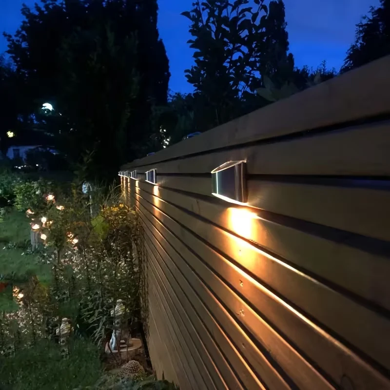Euroselle Solar LED Outdoor Wall Lantern Stainless Steel IP65 Waterproof Garden Light
