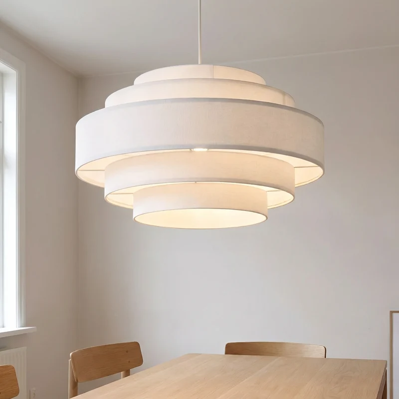 LumenSpiral Textile Finish Ceiling Lamp For Living Room And Bedroom By Euroselle