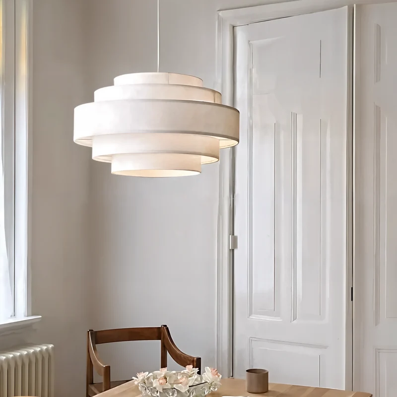 LumenSpiral Textile Finish Ceiling Lamp For Living Room And Bedroom By Euroselle