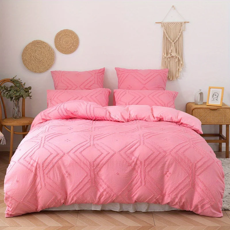 Soft Grid Tufted Bedding Duvet Cover Set Euroselle