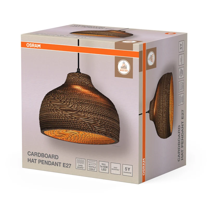 OSRAM DECOR Pendelleuchte Decor Cardboard Hat braun, E27