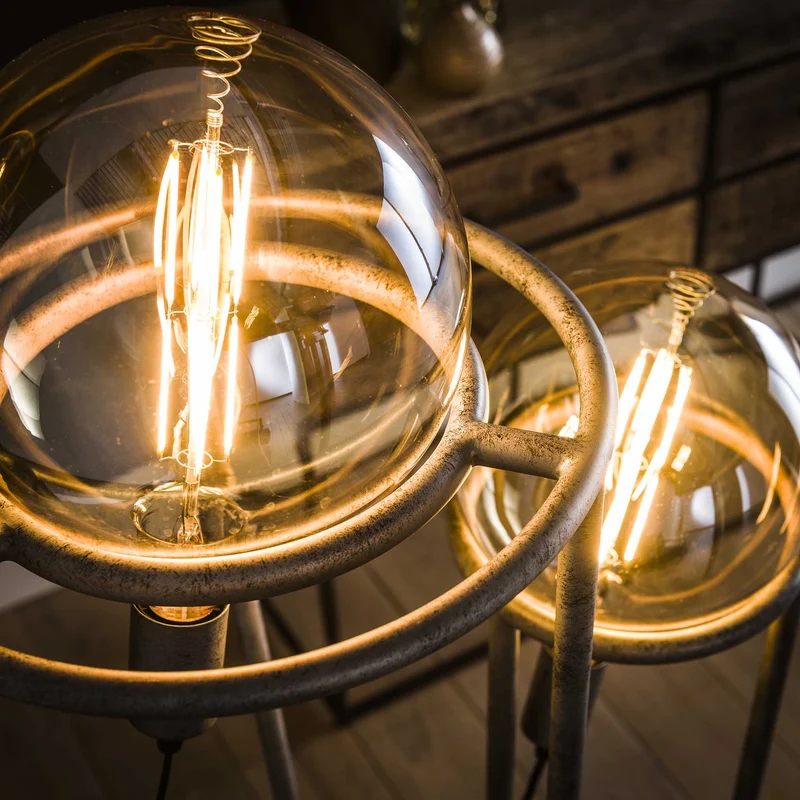 Stehlampe 2L match 2er-Set Ø200 mm Lichtquelle – Alt Silber Finish