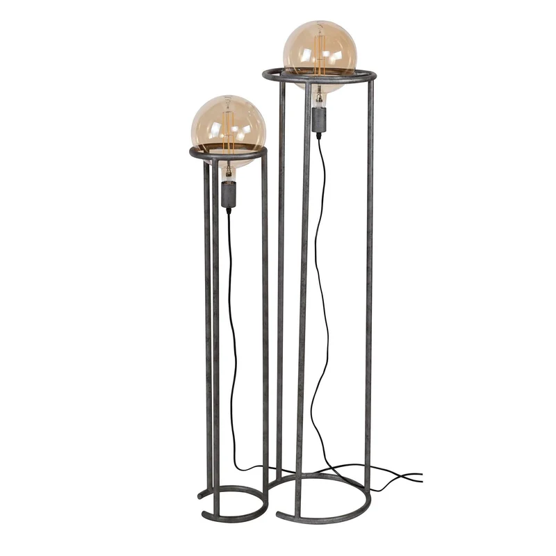 Stehlampe 2L match 2er-Set Ø200 mm Lichtquelle – Alt Silber Finish
