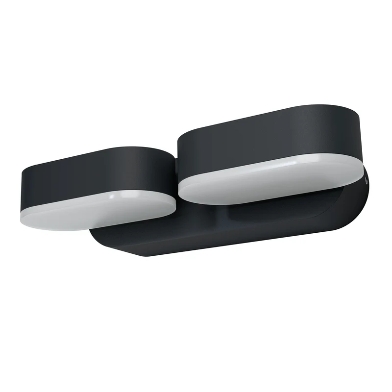 OSRAM ENDURA Style 2er-Set Mini-Spots in Dunkelgrau, LED-Outdoor-Wandleuchte mit 340° drehbarem Kopf, IP44-Schutz, ideal für Eingangsbeleuchtung