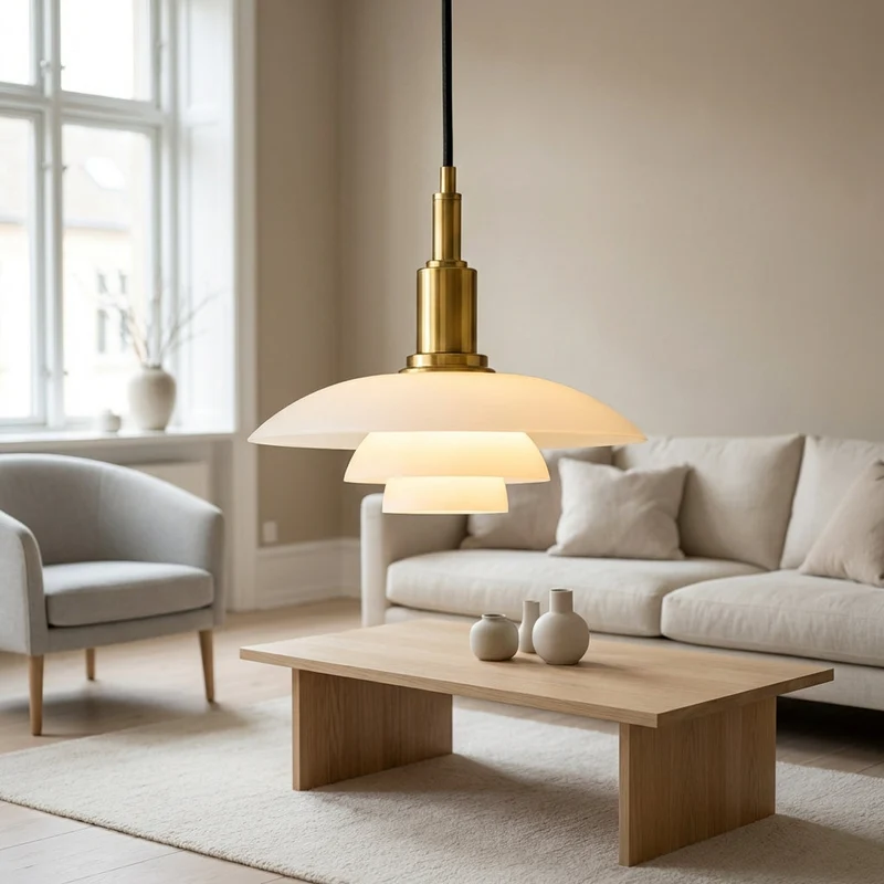 Nordell Glass and Metal Pendant Lamp for Scandinavian Tables