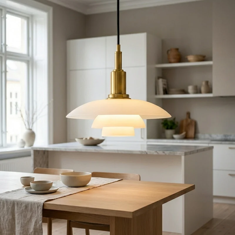 Nordell Glass and Metal Pendant Lamp for Scandinavian Tables