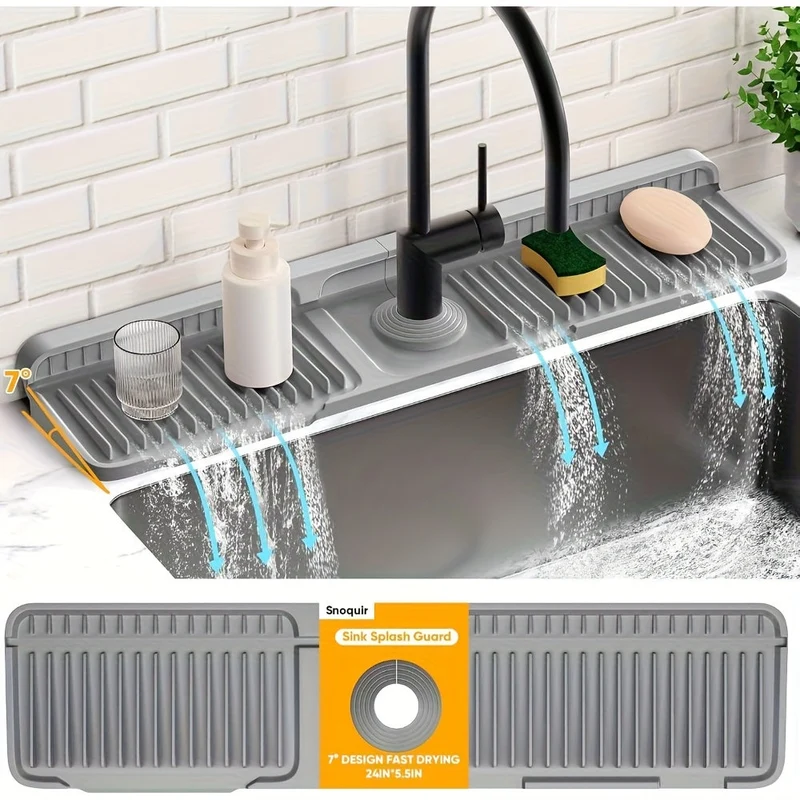 Euroselle Cut-To-Fit Silicone Sink Mat With Fast Drain System