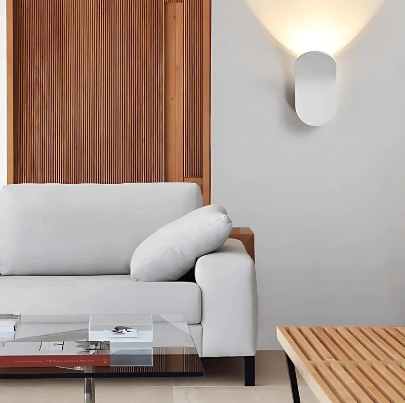 Euroselle Brushed Metal Wall Light Sleek Minimalist Ambient Fixture