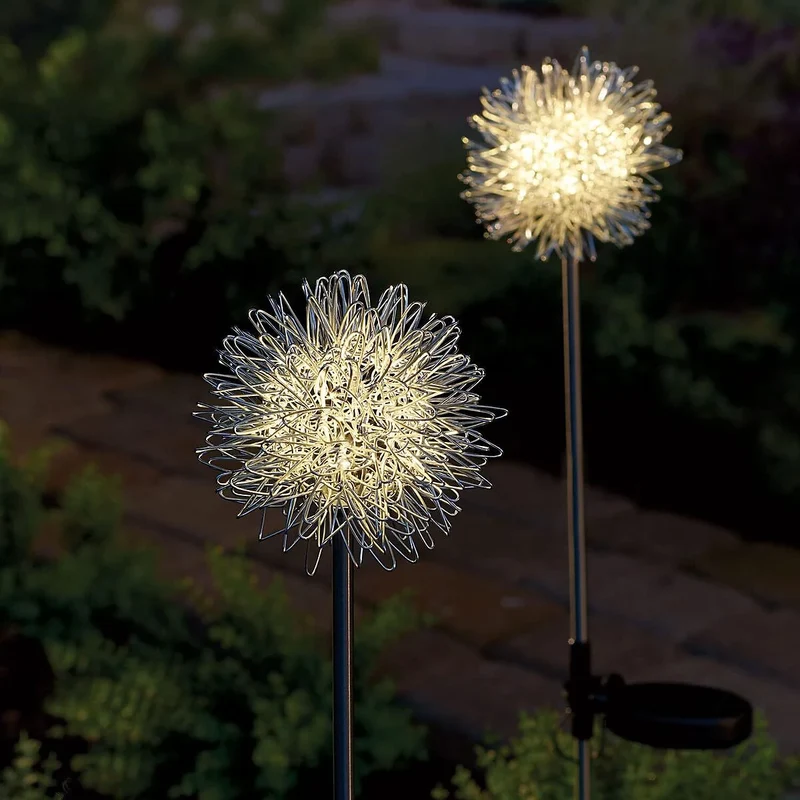Euroselle Solar Dandelion Design Light LED Warm White, White, And Multicolor Stainless Steel IP65