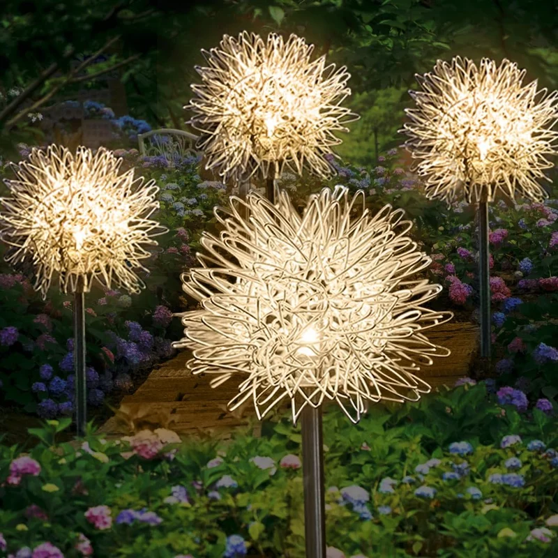 Euroselle Solar Dandelion Design Light LED Warm White, White, And Multicolor Stainless Steel IP65