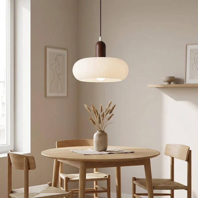 Nova Nordic Wood And Glass Pendant Lamp For Home Use Euroselle