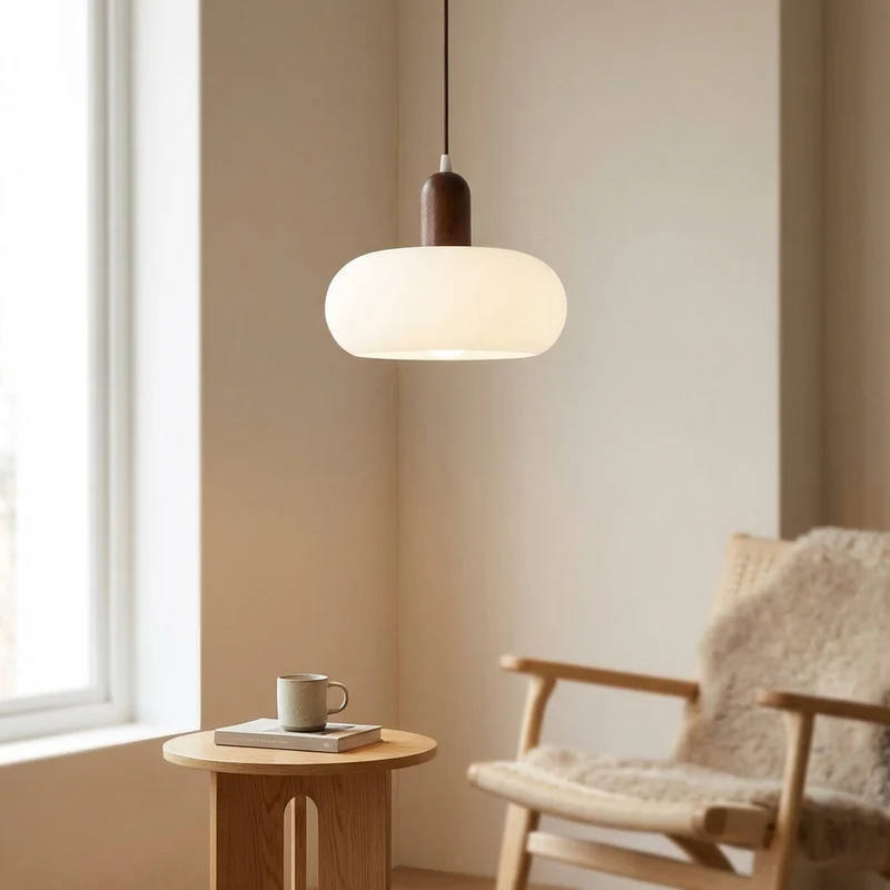 Nova Nordic Wood And Glass Pendant Lamp For Home Use Euroselle