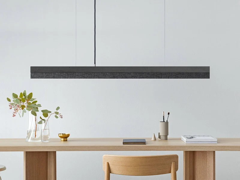 Gantlights C1 LED-Pendelleuchte 122cm Beton Holz