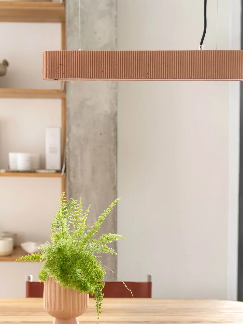 Gantlights S4 Beton LED-Pendelleuchte 61cm Plissiert