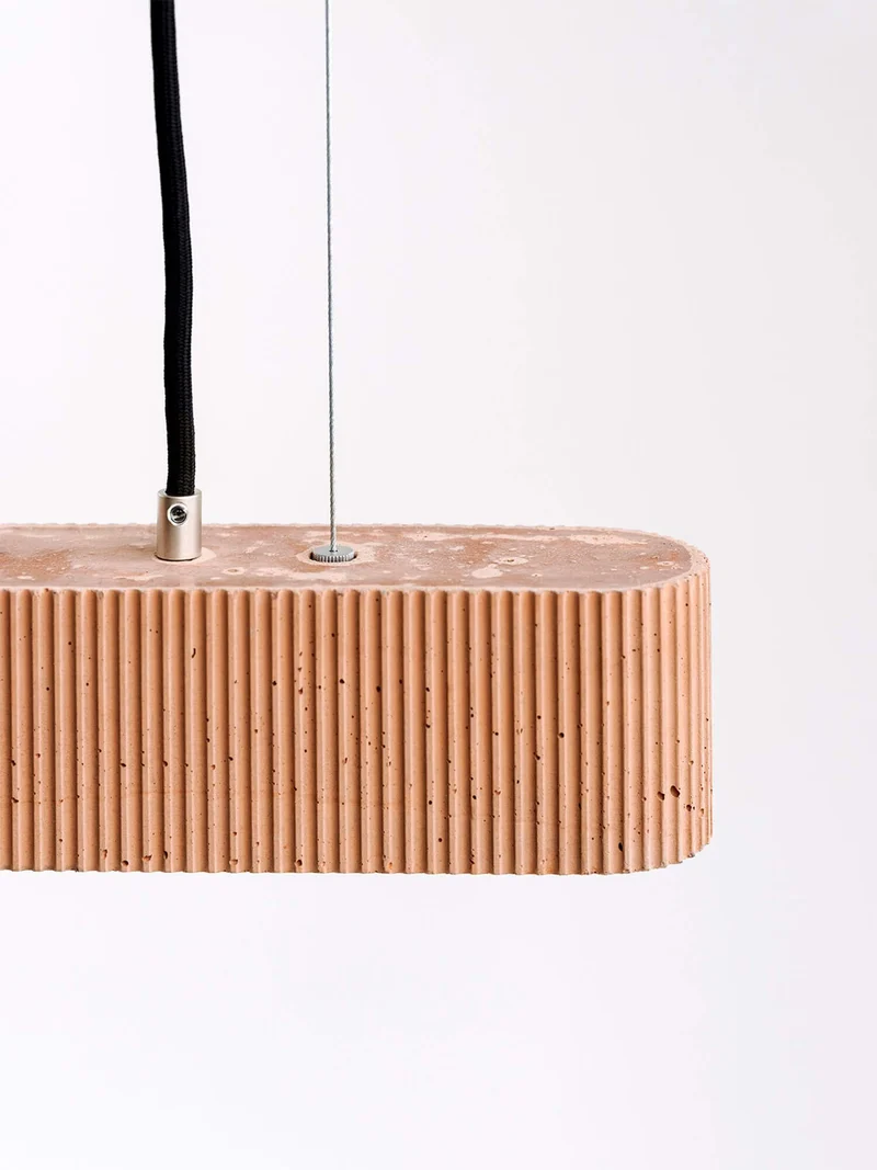 Gantlights S4 Beton LED-Pendelleuchte 61cm Plissiert