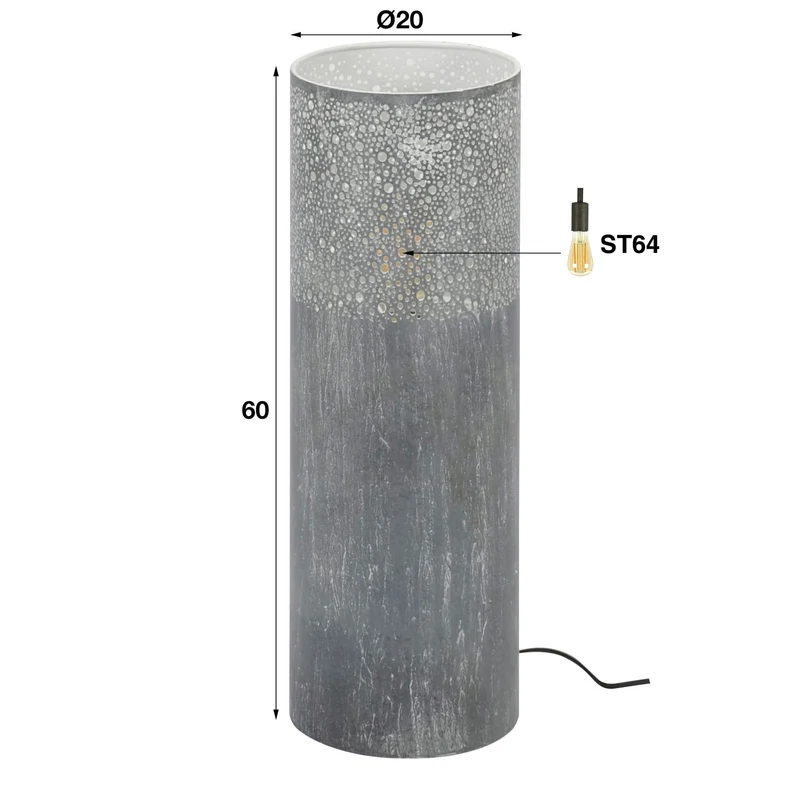 Stehleuchte Ø20 Zylinder 60 cm