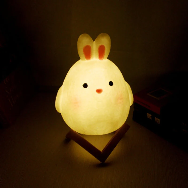 Animal Character LED Night Light In Soft Silicone Portable Lamp By Euroselle