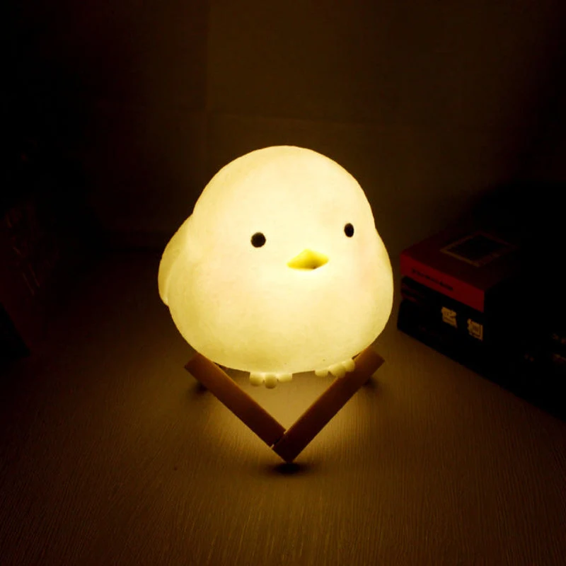 Animal Character LED Night Light In Soft Silicone Portable Lamp By Euroselle