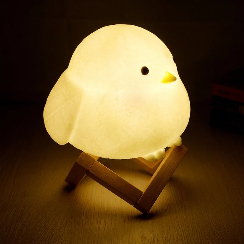 Animal Character LED Night Light In Soft Silicone Portable Lamp By Euroselle