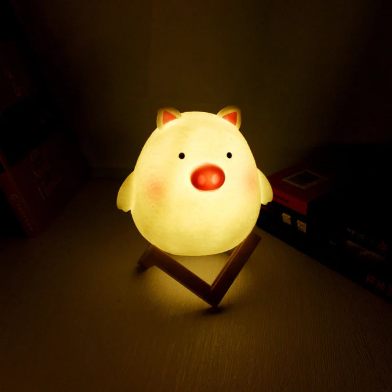 Animal Character LED Night Light In Soft Silicone Portable Lamp By Euroselle