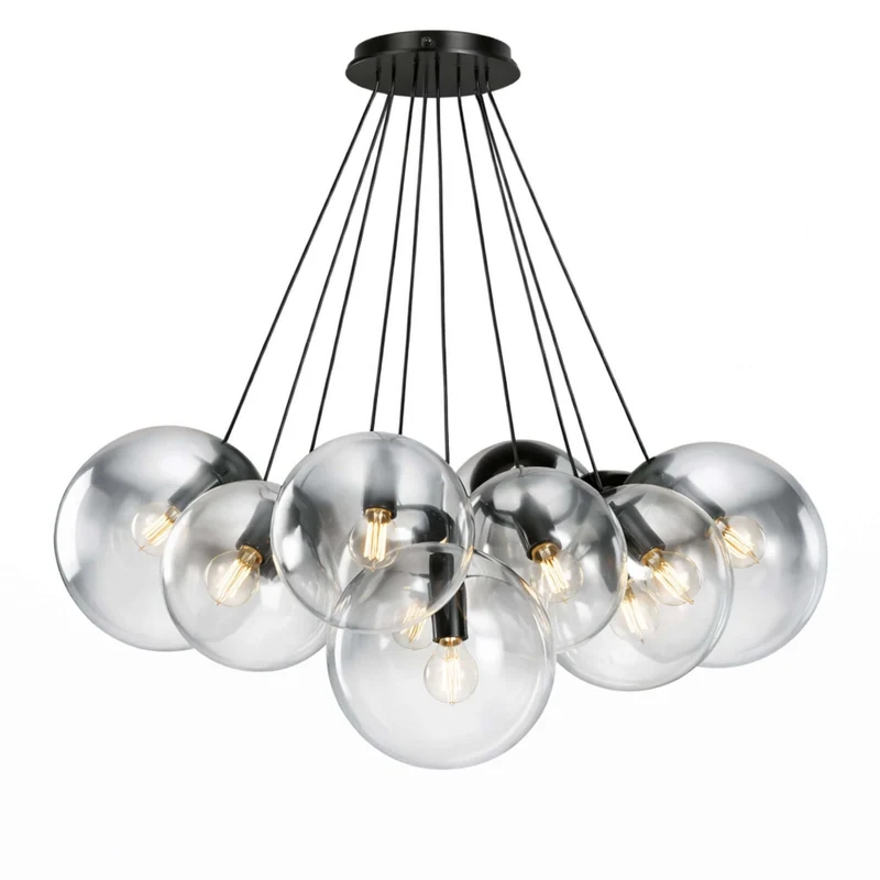 s.luce Orb Cluster Glas-Pendelleuchte 13-flammig 13x20cm