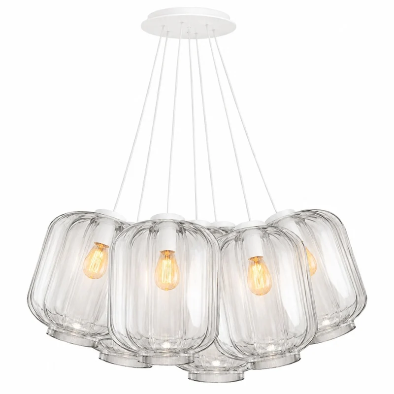 s.luce Velo Cluster Glas-Pendelleuchte 7-flammig 7x25cm