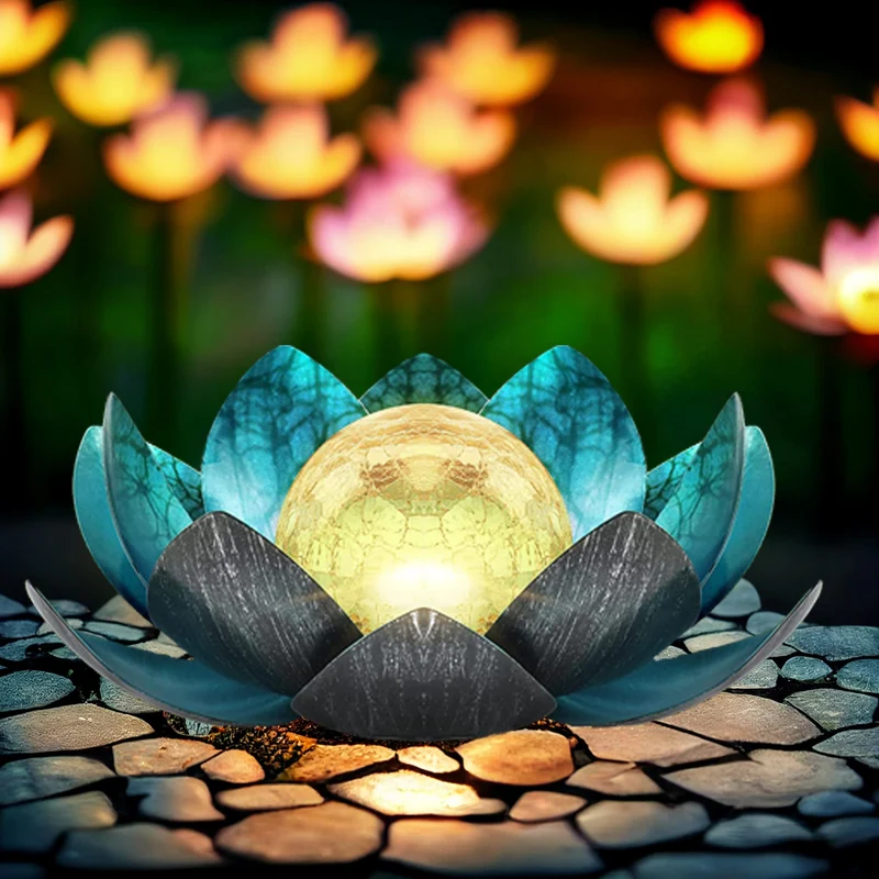 Euroselle Solar Lotus Lamp For Elegant Outdoor Ambience