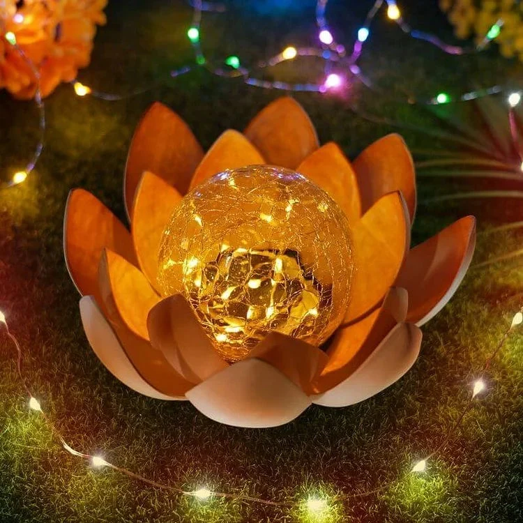 Euroselle Solar Lotus Lamp For Elegant Outdoor Ambience