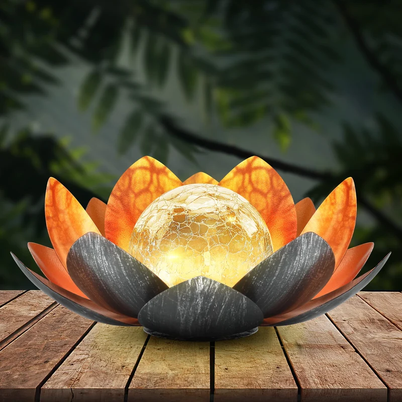 Euroselle Solar Lotus Lamp For Elegant Outdoor Ambience