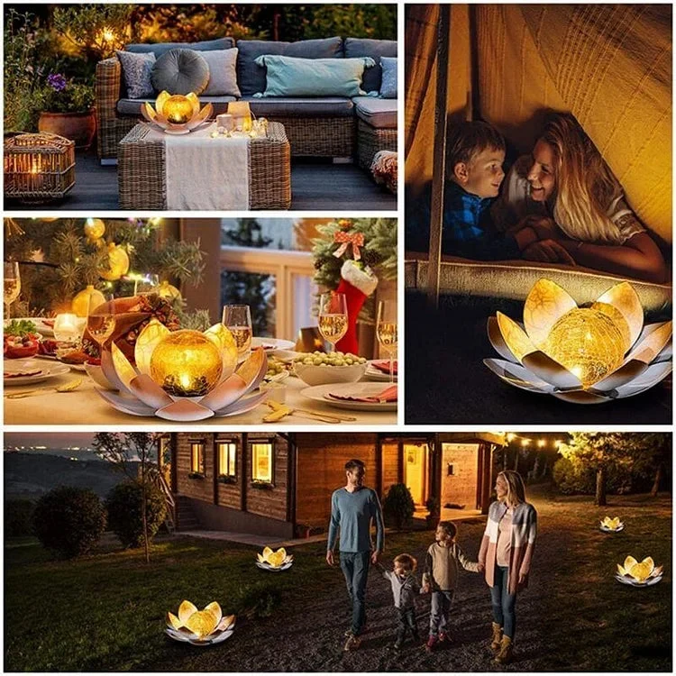 Euroselle Solar Lotus Lamp For Elegant Outdoor Ambience