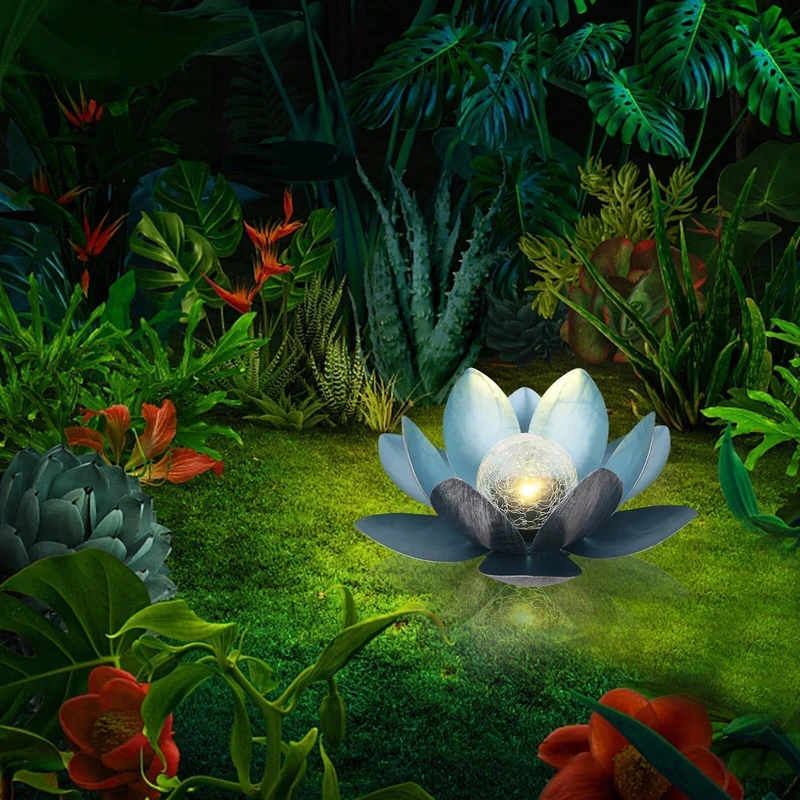 Euroselle Solar Lotus Lamp For Elegant Outdoor Ambience
