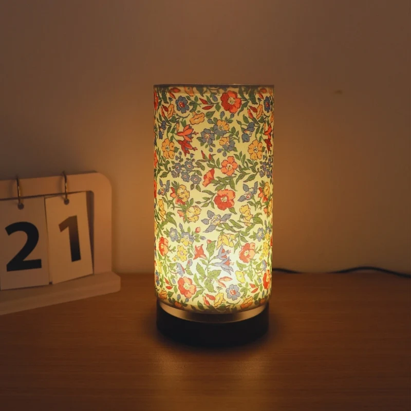 Euroselle Floral Fabric Table Lamp for Cozy Vintage Lighting